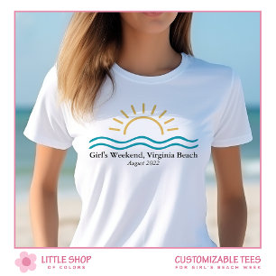 Personalisierte Mädchen-Woche am Strand T-Shirt