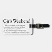 Personalisierte Mädchen-Wochenende-Definition-Tasc Gepäckanhänger (Vorderseite horizontal)