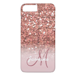 Personalisierte Mädchenhafte Rosa Gold Glitzer Fun Case-Mate iPhone Hülle