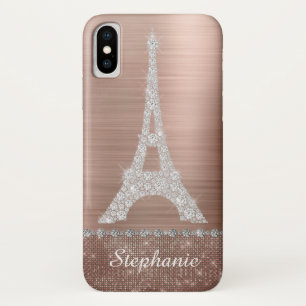 Personalisierte Mädchenhafte Roségold-Diamant-Funk Case-Mate iPhone Hülle