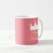Personalisierte Mädchenkirche Prinzessin Rosa Kron Kaffeetasse (VorderseiteRechts)