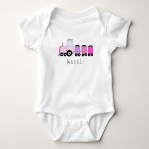 Personalisierte Mädchenlokomotive mit Namen Baby Strampler
