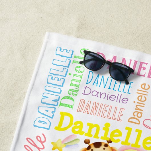 Personalisierte Mädchenname bei Kleinkindern Strandtuch (Beispiel)
