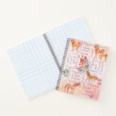 Personalisierte Mädchennamen Collagen mit Ponys Notizblock (Innenseite)