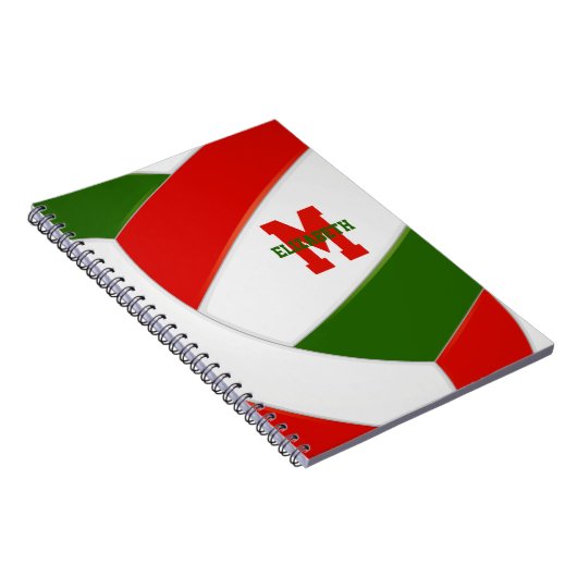 Personalisierte Mädels, rot, Volleyball Notizblock (Rechte Seite)