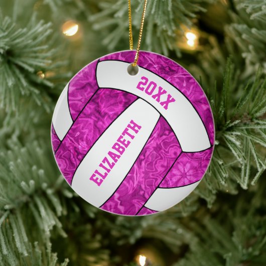 personalisierte Mädelvolleyball Keramik Ornament (Baum)
