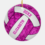 personalisierte Mädelvolleyball Keramik Ornament (Hinten)