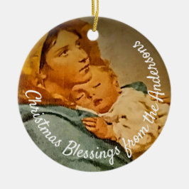 Personalisierte Madonna und Kinderzucht Keramik Ornament