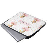 Personalisierte magische Dackel Hund in Rosa Laptopschutzhülle (Vorne Knopf)