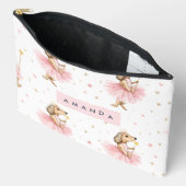 Personalisierte magische Dackel Hund in Rosa Zubehörtasche (Offen)