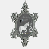 Personalisierte magische Weiße Einhorn und Fairy Schneeflocken Zinn-Ornament (Links)
