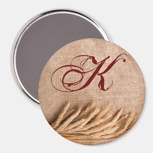 Personalisierte Magnet-Weize auf Burlap-Sack-Land Magnet (Vorderseite/Rückseite)
