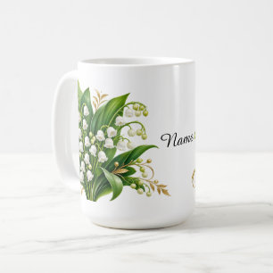 Personalisierte Mai-Geburtsblume Maiglöckchen Kaffeetasse