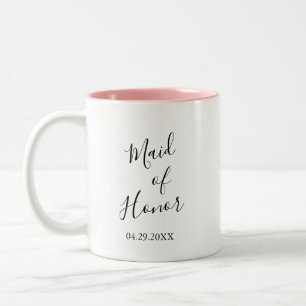 Personalisierte Maid of Honor Zweifarbige Tasse