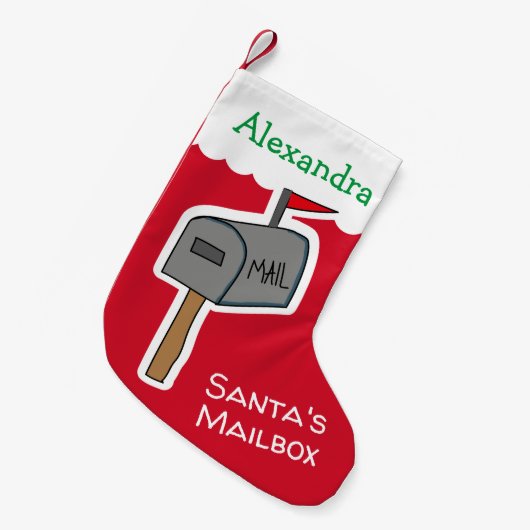 Personalisierte Mailbox des Funny Red Santa Kleiner Weihnachtsstrumpf (Vorderansicht (hängend))