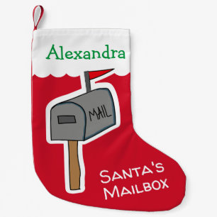 Personalisierte Mailbox des Funny Red Santa Kleiner Weihnachtsstrumpf