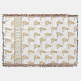 Personalisierte Maine Coon Cat (Orange) Rosa & Wei Decke