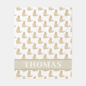 Personalisierte Maine Coon Cat (Orange) Rosa & Wei Fleecedecke (Vorderseite)