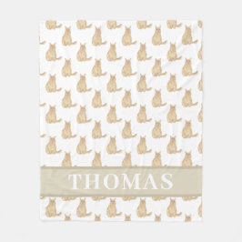 Personalisierte Maine Coon Cat (Orange) Rosa & Wei Fleecedecke