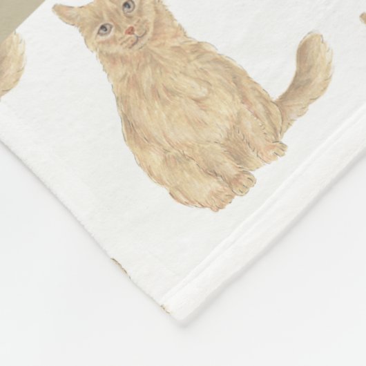 Personalisierte Maine Coon Cat (Orange) Rosa & Wei Fleecedecke (Ecke)