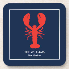 Personalisierte Maine Red Hummer Preppy - Set von  Getränkeuntersetzer