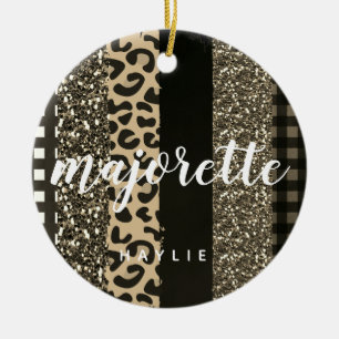 Personalisierte Majorette Imitate Cheetah und Glit Keramik Ornament