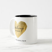 Personalisierte Make-upkünstler-Kaffee-Tasse Zweifarbige Tasse (Vorderseite Links)