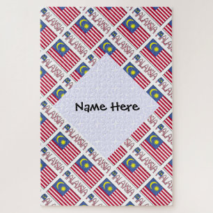 Personalisierte Malaysia-Flagge gekachelt Puzzle
