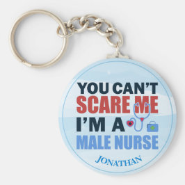Personalisierte Male Nurse Blue Schlüsselanhänger