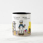 Personalisierte Malerin - Cartoon von Männern Zweifarbige Tasse (Mittel)