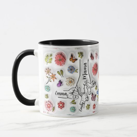 Personalisierte Mama - 3 Kinder Tasse (Links)