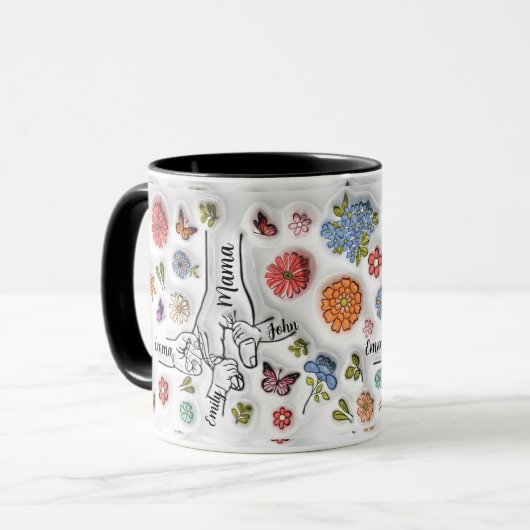 Personalisierte Mama - 3 Kinder Tasse (Vorderseite Links)
