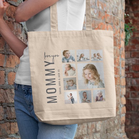 Personalisierte Mama 9 Foto-Collage Tragetasche