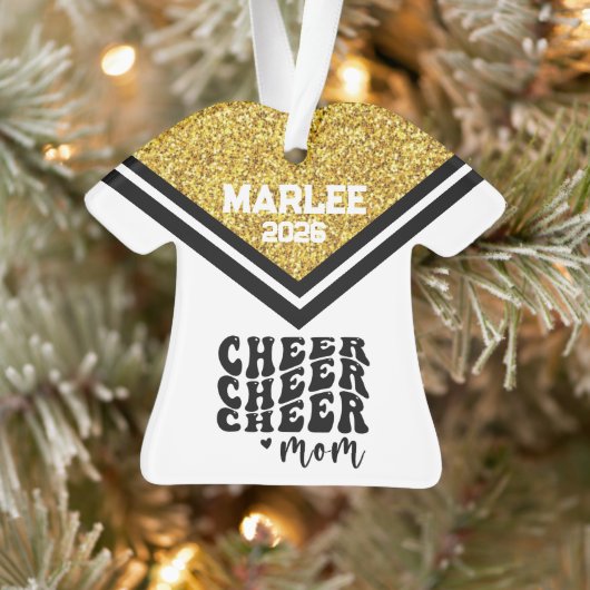 Personalisierte Mama aus Gold und Black Cheer Ornament (Baum)
