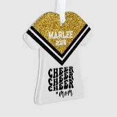 Personalisierte Mama aus Gold und Black Cheer Ornament (Vorderseite)