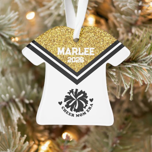 Personalisierte Mama aus Gold und Black Cheer Ornament (Baum)