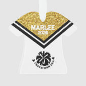 Personalisierte Mama aus Gold und Black Cheer Ornament (Rückseite)