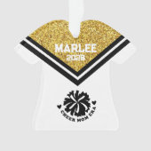 Personalisierte Mama aus Gold und Black Cheer Ornament (Vorderseite)
