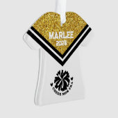 Personalisierte Mama aus Gold und Black Cheer Ornament (Vorderseite)