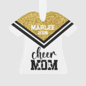 Personalisierte Mama aus Gold und Black Cheer Ornament (Rückseite)