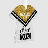 Personalisierte Mama aus Gold und Black Cheer Ornament (Vorderseite)