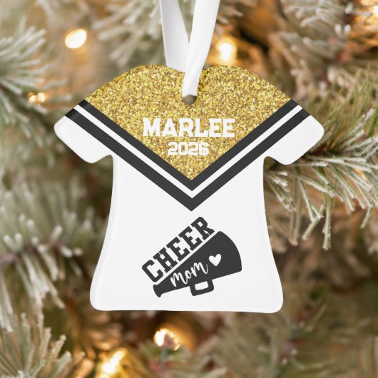Personalisierte Mama aus Gold und Black Cheer Ornament (Baum)
