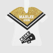 Personalisierte Mama aus Gold und Black Cheer Ornament (Vorderseite)