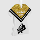 Personalisierte Mama aus Gold und Black Cheer Ornament (Vorderseite)