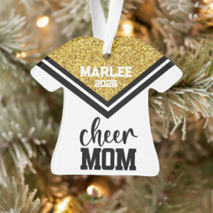 Personalisierte Mama aus Gold und Black Cheer Ornament