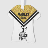 Personalisierte Mama aus Gold und Black Cheer Ornament (Vorderseite)