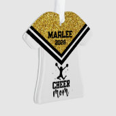 Personalisierte Mama aus Gold und Black Cheer Ornament (Vorderseite)