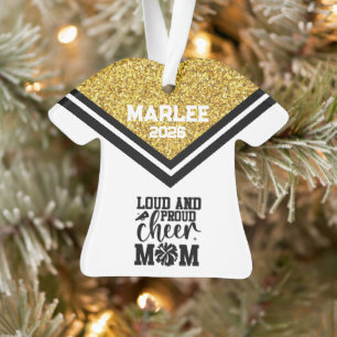 Personalisierte Mama aus Gold und Black Cheer Ornament