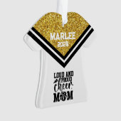 Personalisierte Mama aus Gold und Black Cheer Ornament (Vorderseite)