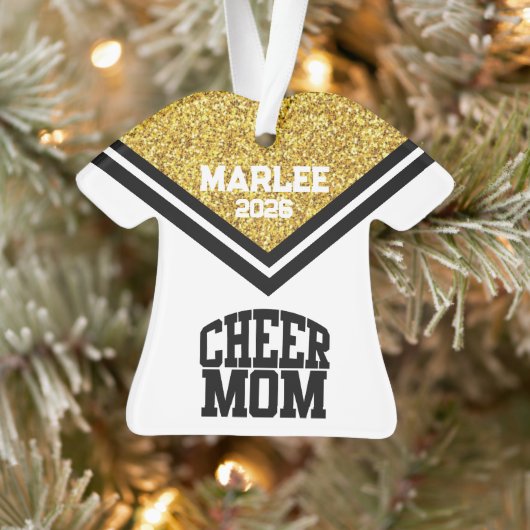 Personalisierte Mama aus Gold und Black Cheer Ornament (Baum)
